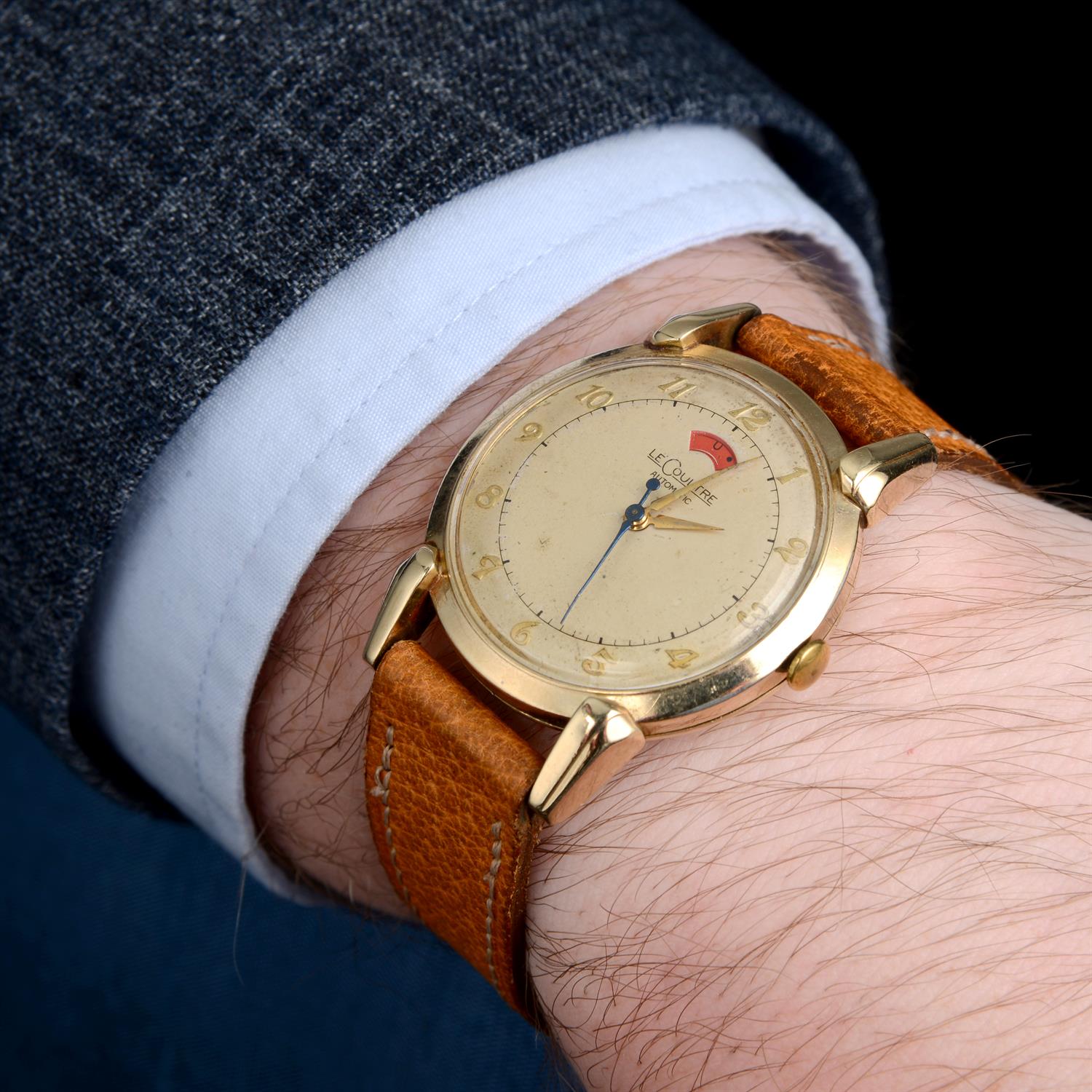 JAEGER-LECOULTRE - a gold filled Powermatic wrist watch, 33mm. - Image 5 of 5