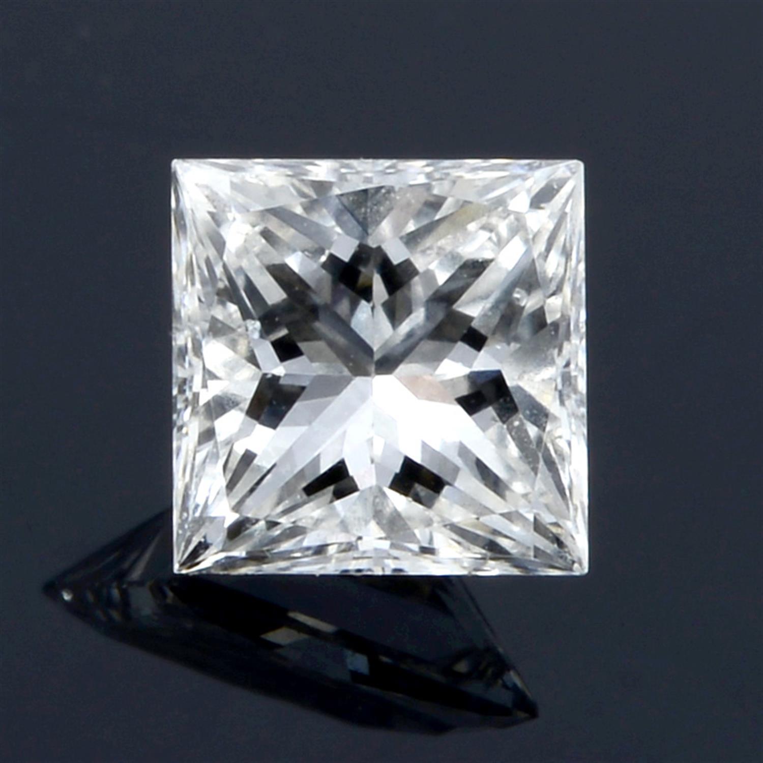 A square shape diamond, weighing 0.27ct