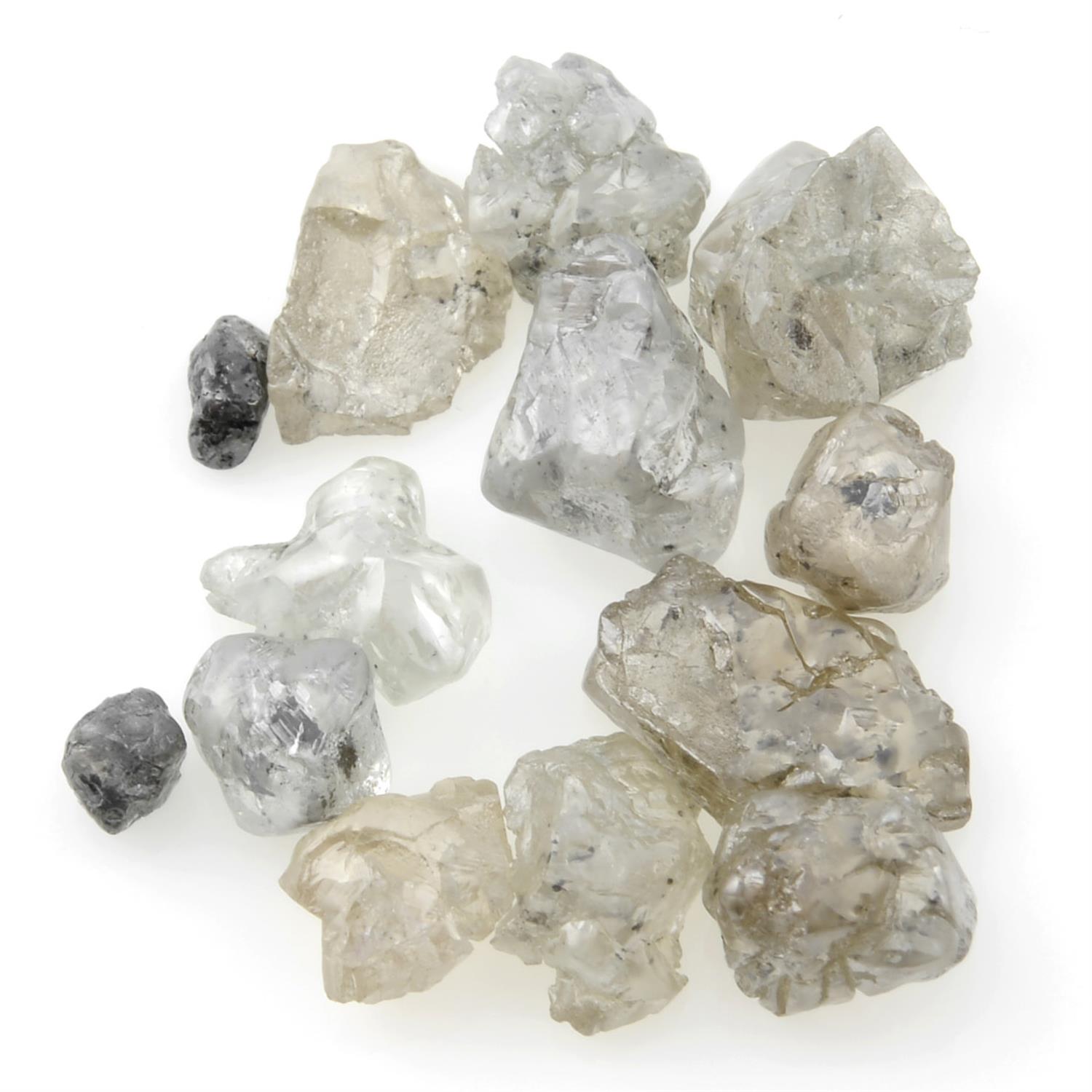 STUART DEVLIN STOCK - Selection of rough diamonds, weighing 78.99ct