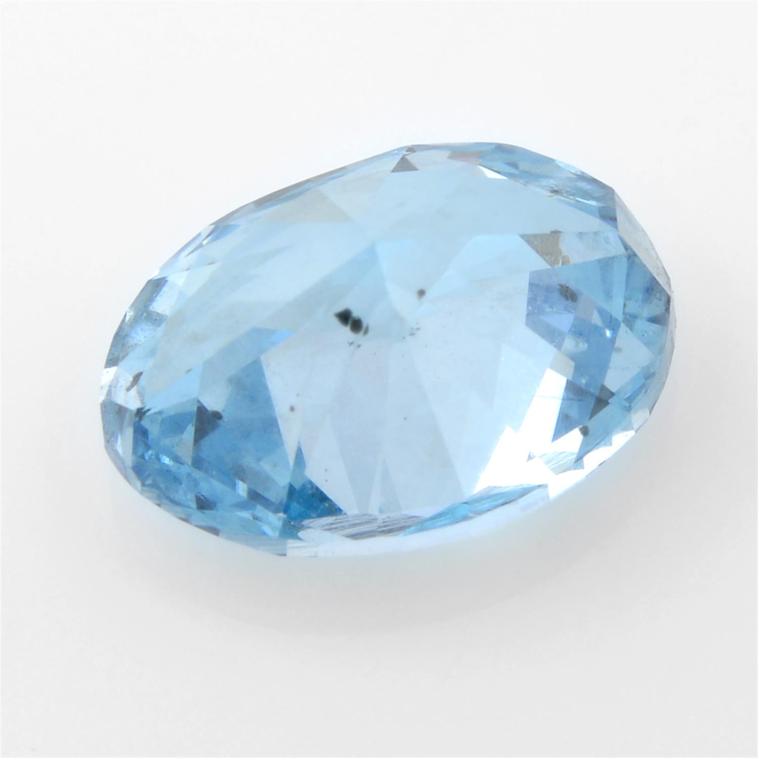 An oval shape HPHT treated 'blue' diamond, weighing 1ct - Image 2 of 2