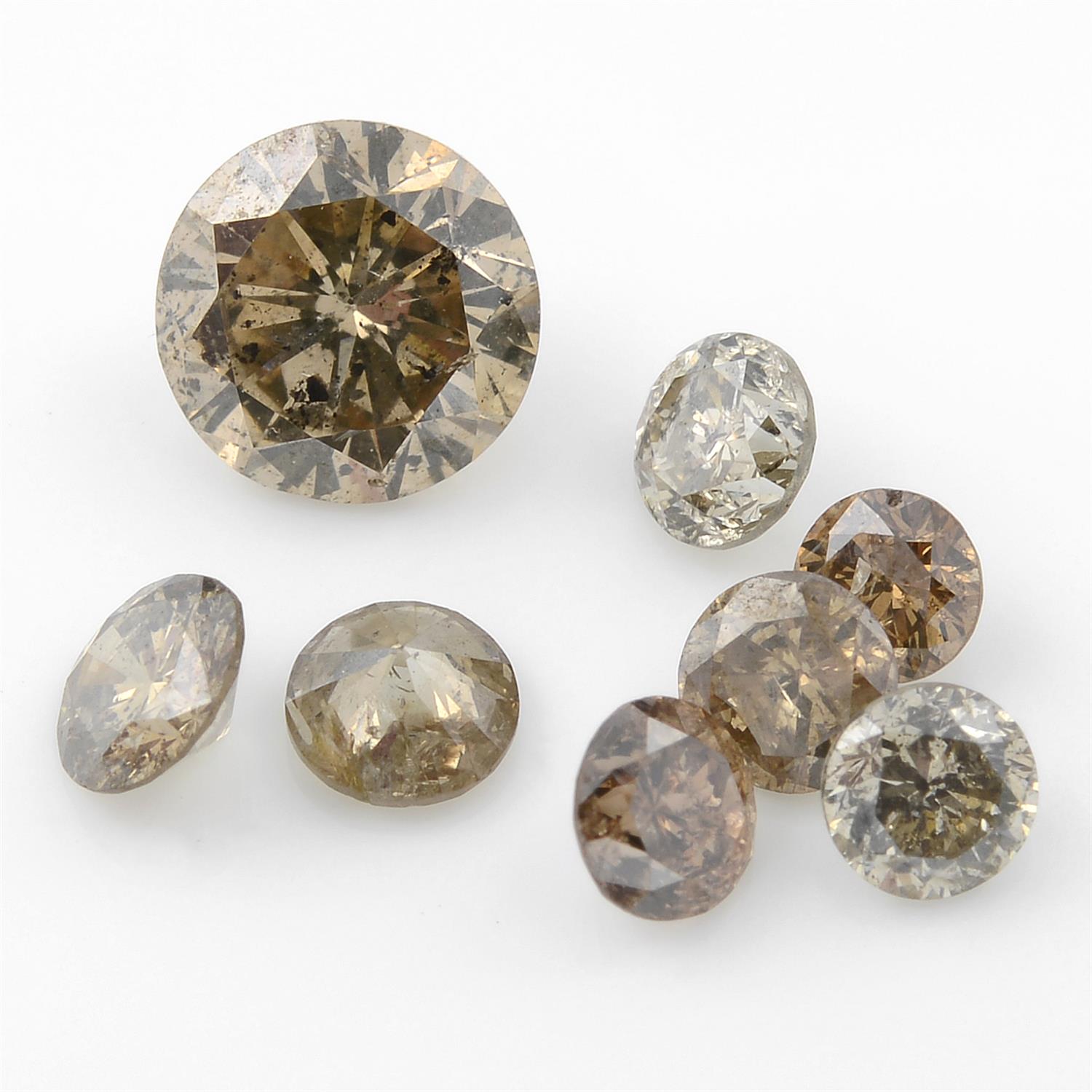 Selection of diamonds and black gemstones, weighing 14.74ct