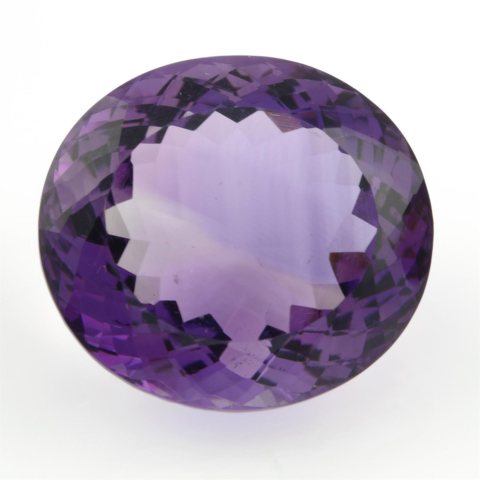 An oval shape amethyst, weighing 43.01ct