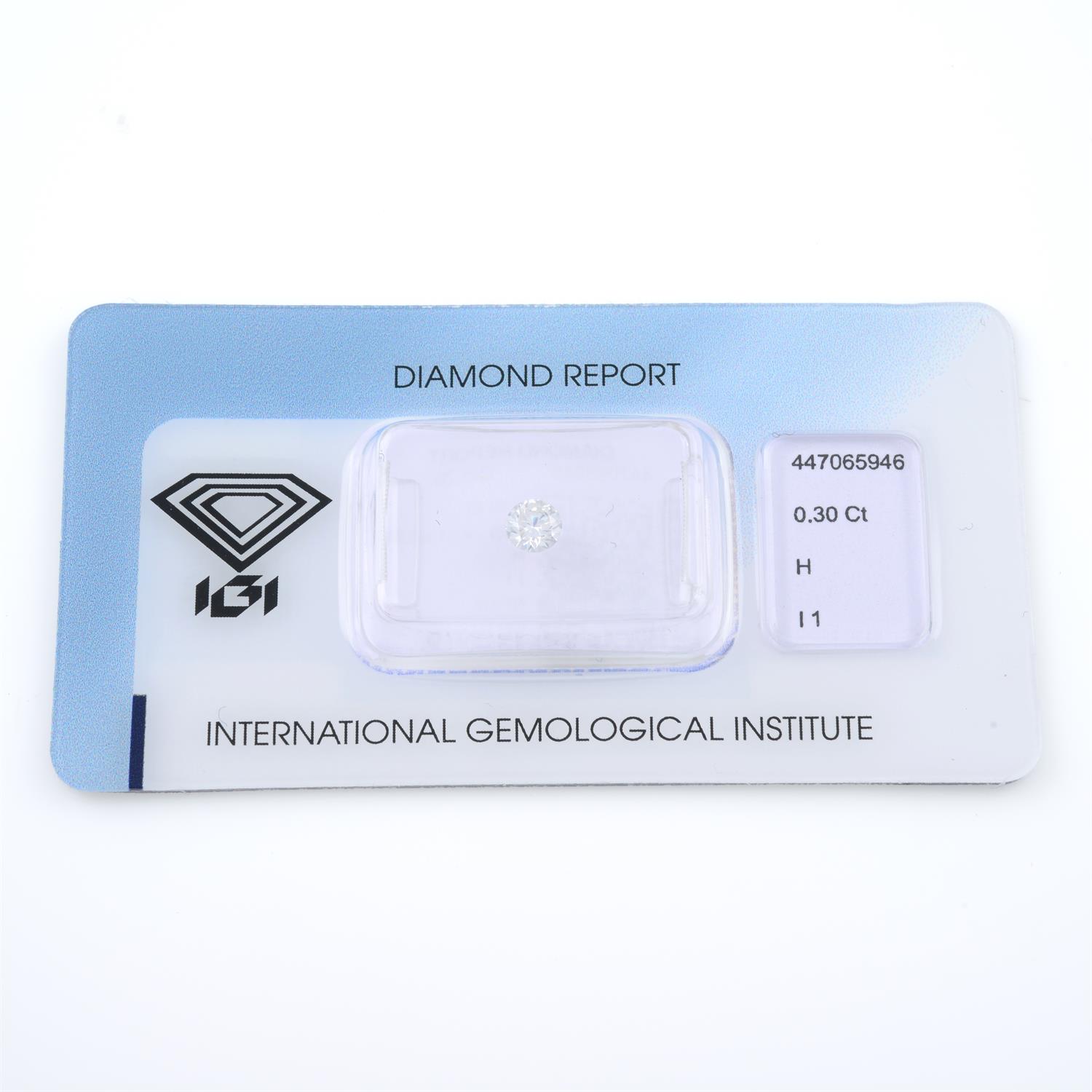 A brilliant cut diamond, weighing 0.30ct. Within IGI security seal - Image 2 of 4