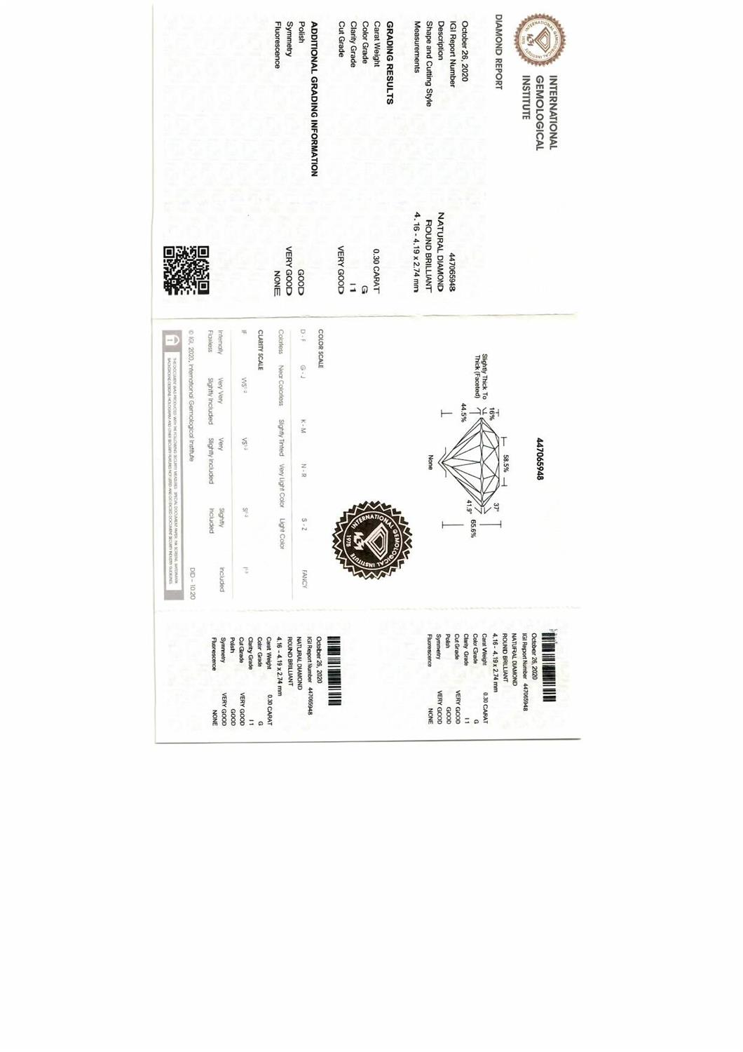 A brilliant cut diamond, weighing 0.30ct. Within IGI security seal - Image 4 of 4