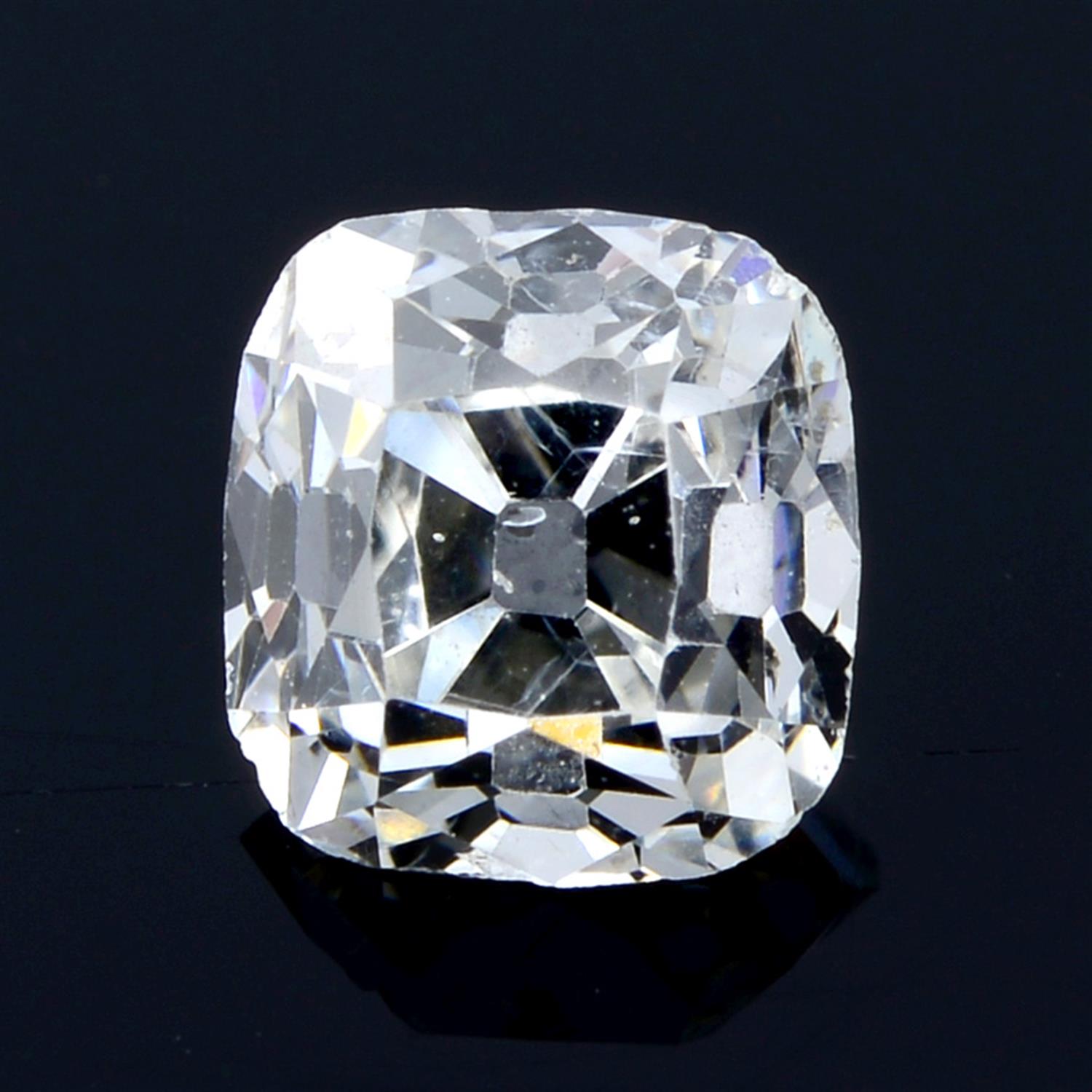 An asscher cut diamond, weighing 0.61ct