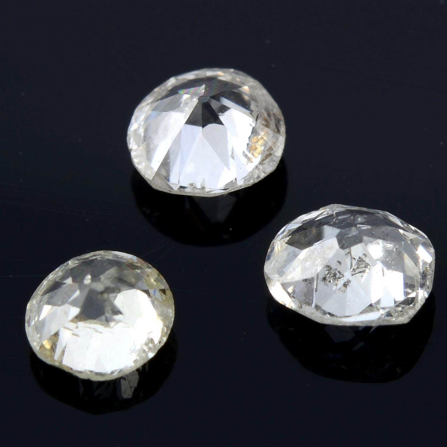 Three vari-shape diamonds, weighing 0.78ct - Image 2 of 2