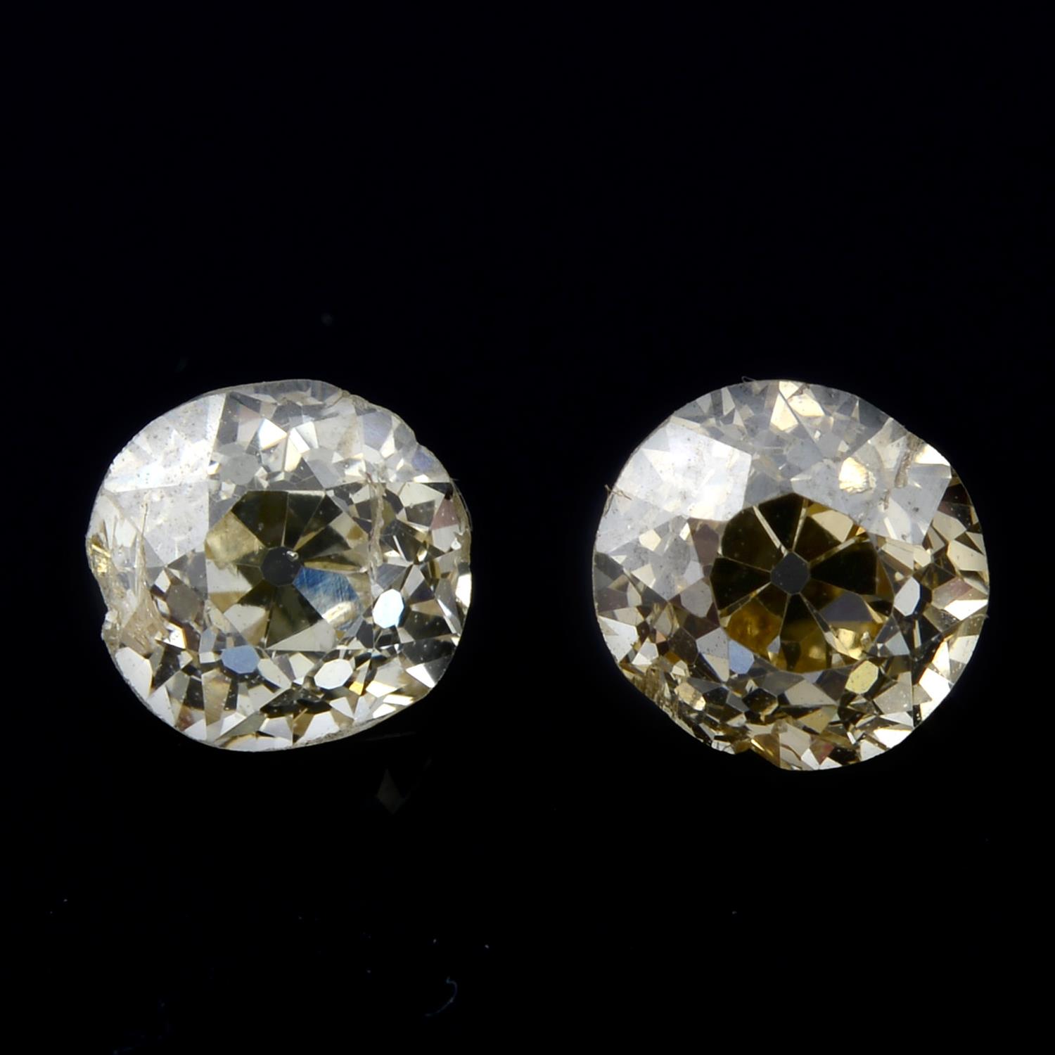 Two vari-shape diamonds, weighing 0.92ct