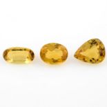 STUART DEVLIN STOCK - Seventeen vari-shape heliodors, weighing 22.05ct