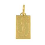 An18ct gold Pisces zodiac sign motif pendant.