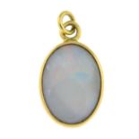 An 18ct gold opal pendant.