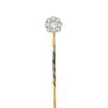 A old-cut diamond cluster stick pin.