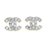 A pair of 9ct gold cubic zirconia stud earrings.