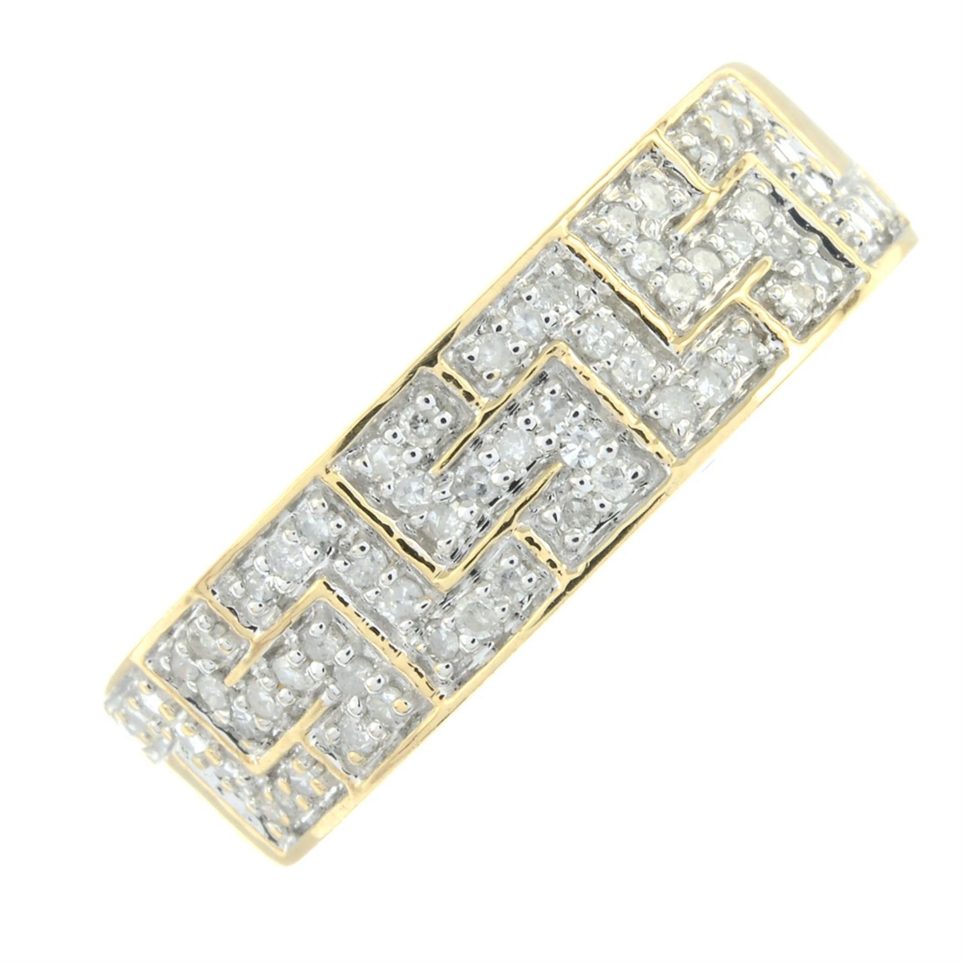 A 9ct gold pave-set diamond ring.
