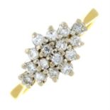 An 18ct gold brilliant-cut diamond cluster ring.