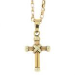 A 9ct gold cross pendant, with chain.