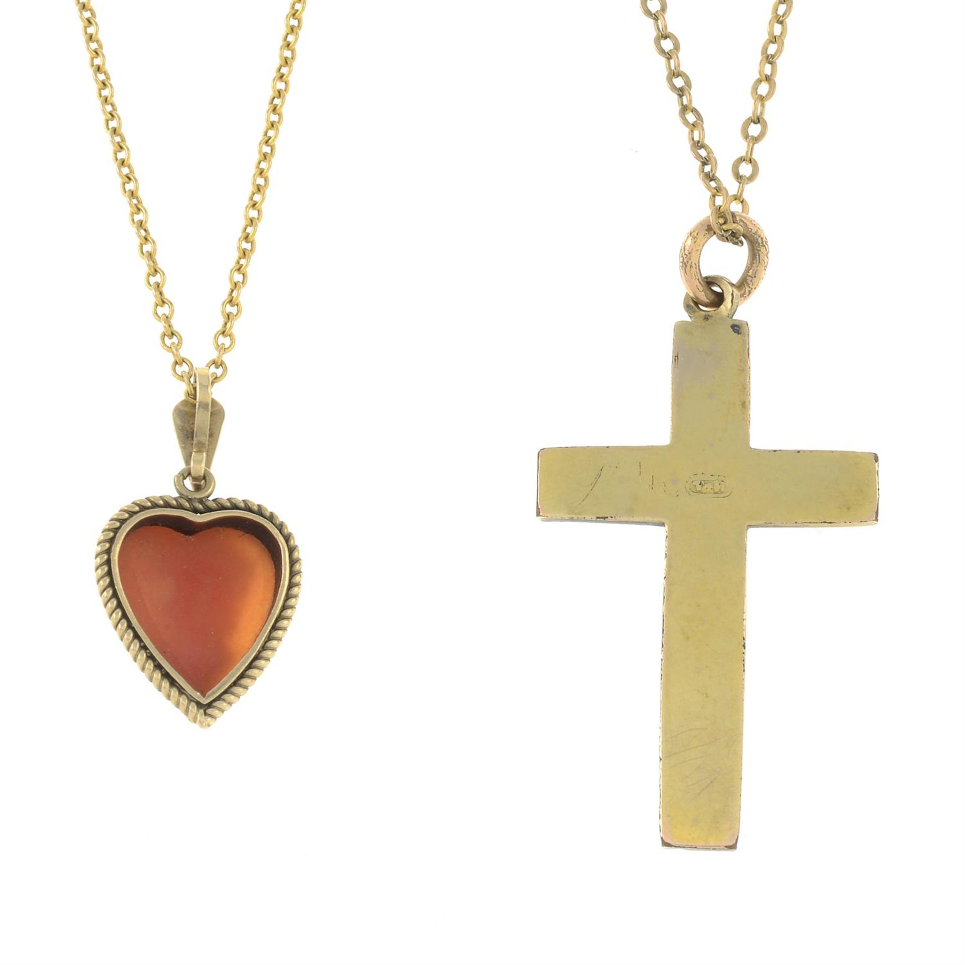 Two gem-set pendants, with two chains. - Bild 2 aus 2