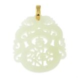 A carved jade pendant.