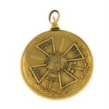 An early 20th century 18ct gold Croix De Guerre picture locket.