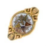 A Masonic enamel signet ring, depicting the Order of The Eastern Star.