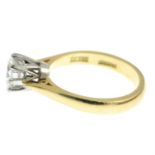 An 18ct gold brilliant-cut diamond single-stone ring.