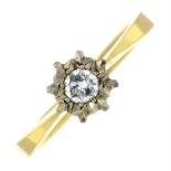 An 18ct gold illusion-set diamond single-stone ring.