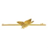 An early 20th century 15ct gold flying duck brooch.