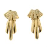 A pair of 9ct gold articulated drop earrings.