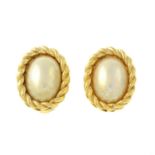 A pair of imitation pearl clip-on earrings, by Christian Dior.