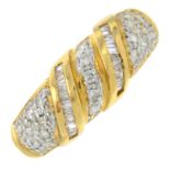 An 18ct gold vari-cut diamond dress ring.