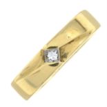 An 18ct gold square-shape diamond single-stone ring.