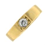 An 18ct gold brilliant-cut diamond single-stone ring.