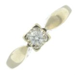 A 9ct gold illusion-set diamond single-stone ring.