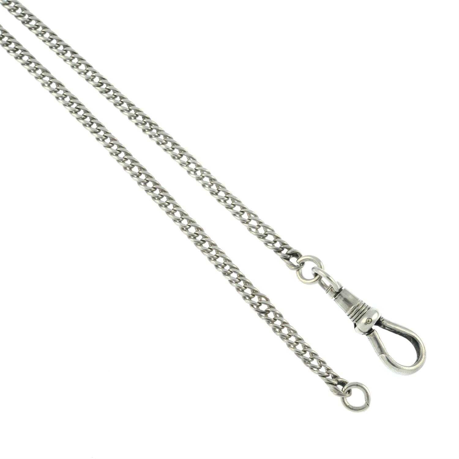 An early 20th century silver longuard chain. - Bild 2 aus 2