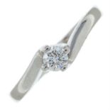 An 18ct gold cubic zirconia single-stone ring