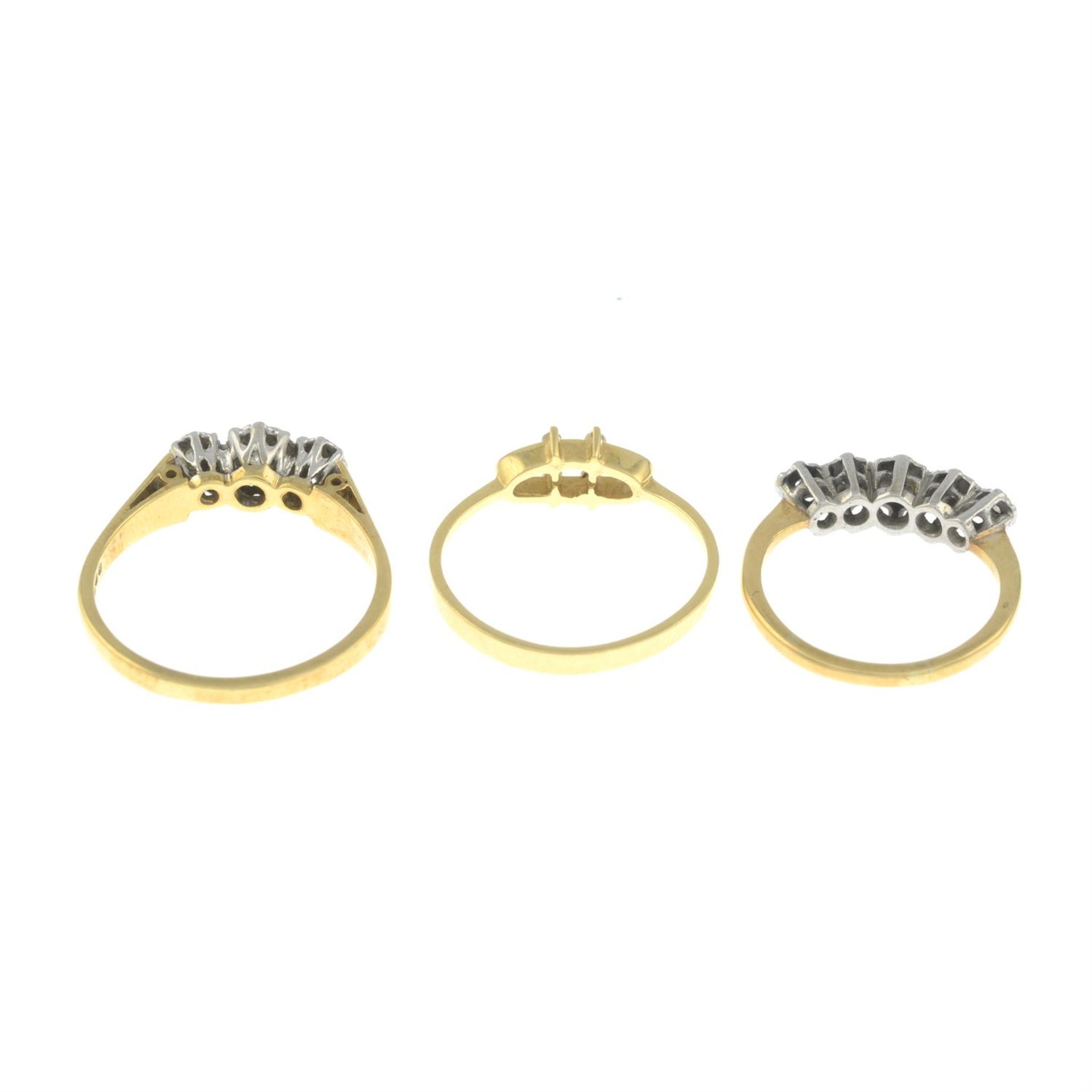 Three diamond rings. - Bild 2 aus 3