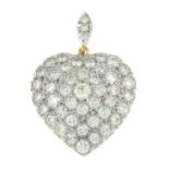 A brilliant-cut diamond heart pendant.