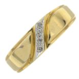 A 9ct gold diamond band ring.