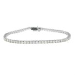 An 18ct gold brilliant-cut diamond line bracelet.