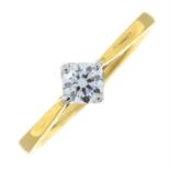 An 18ct gold brilliant-cut diamond single-stone ring, by Mappin & Webb.