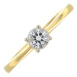 An 18ct gold brilliant-cut diamond single-stone ring.