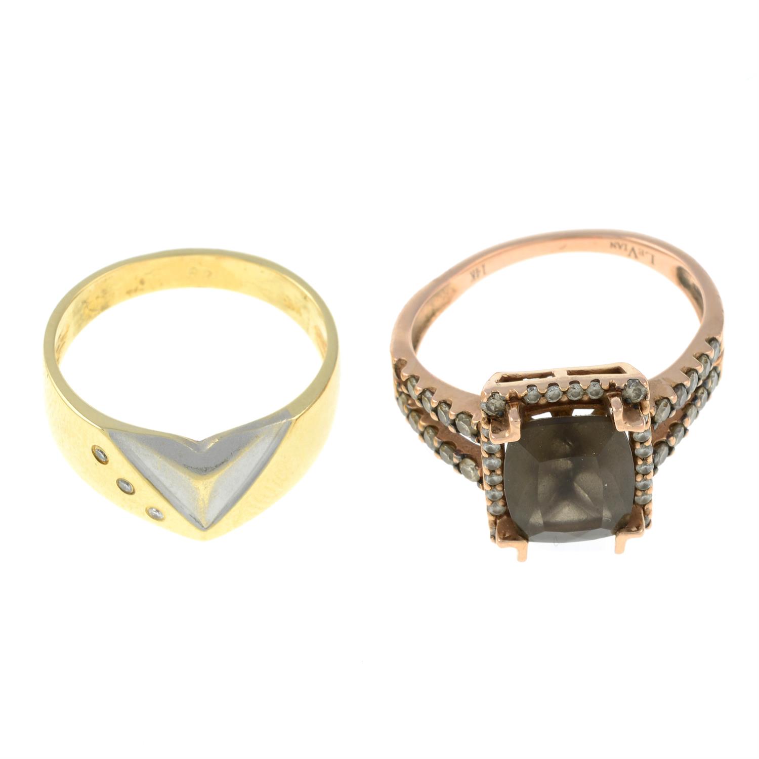 Two gem-set rings.