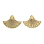 A pair of 9ct gold earrings.