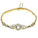 An early 20th century 18ct gold rose-cut diamond bracelet.