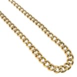An early 20th century 9ct gold curb-link chain necklace, with later clasp.