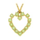 A chrysoberyl heart pendant.