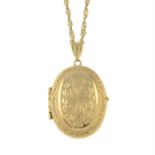 A 9ct gold locket, with 9ct gold chain.