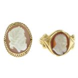 Two cameo rings.