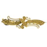 A late Victorian 15ct gold brooch.