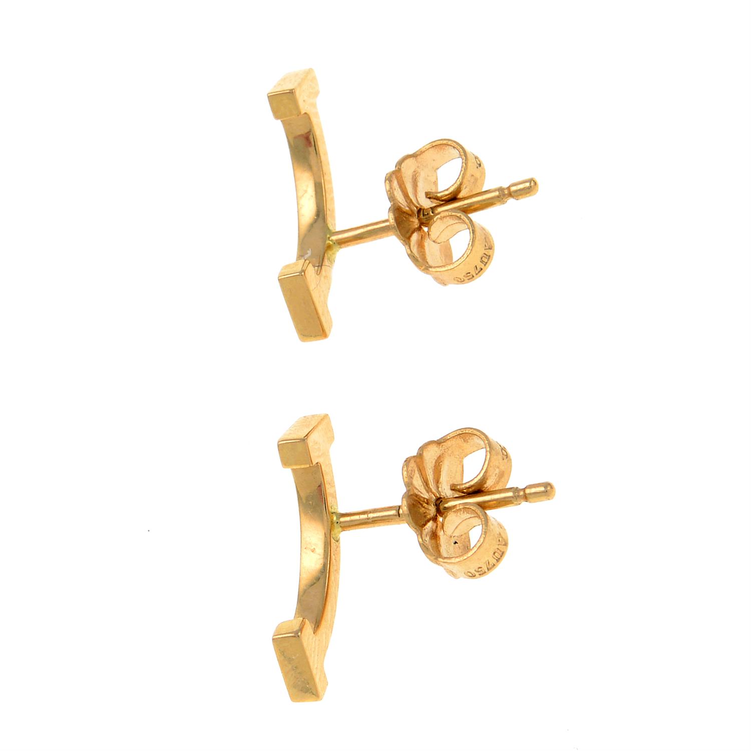 A pair of 'Tiffany T' smile stud earrings. - Bild 2 aus 2