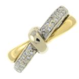 An 18ct gold brilliant-cut diamond bi-colour dress ring.